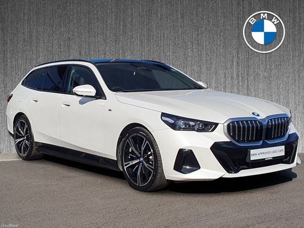BMW 5-Series Estate, Petrol Plug-in Hybrid, 2025, White