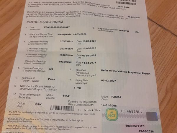 Fiat Panda Hatchback, Petrol, 2005, Red