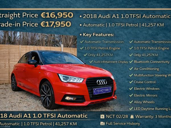 Audi A1 Hatchback, Petrol, 2018, Red
