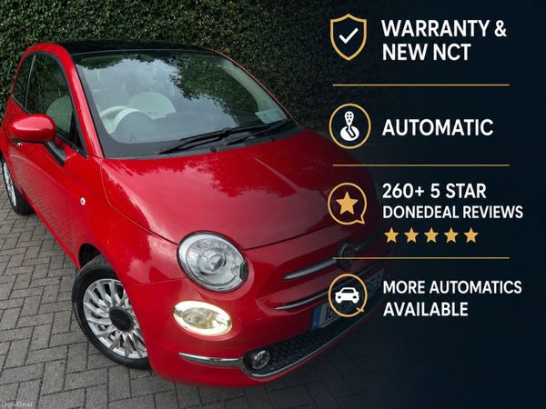 Fiat 500 Hatchback, Petrol, 2018, Red