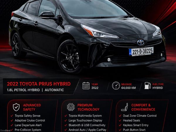 Toyota Prius Hatchback, Petrol Hybrid, 2022, Black