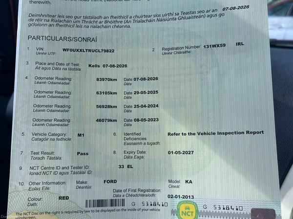 Ford KA Hatchback, Petrol, 2013, Red