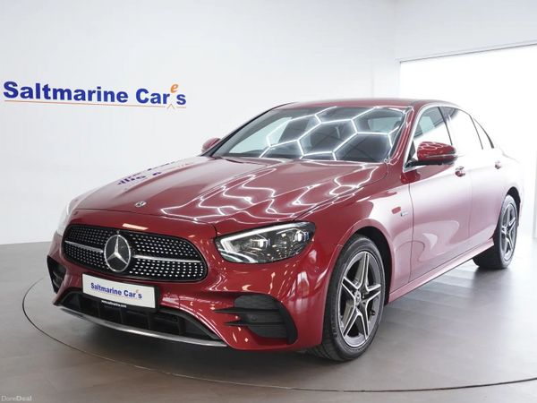 Mercedes-Benz E 300 Saloon, Petrol Hybrid, 2021, Red