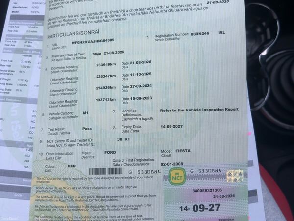 Ford Fiesta Hatchback, Petrol, 2008, Red