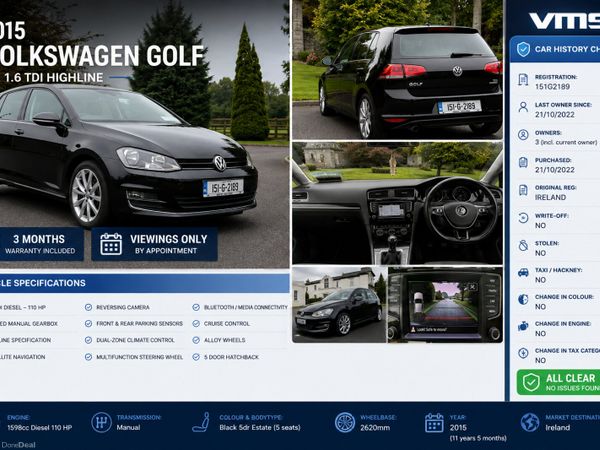 Volkswagen Golf Estate, Diesel, 2015, Black