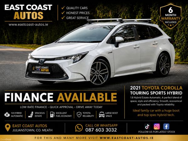 Toyota Corolla Estate, Petrol Hybrid, 2021, White