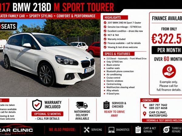 BMW 2-Series Estate, Diesel, 2017, White
