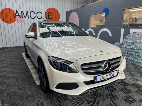 Mercedes-Benz C-Class Saloon, Petrol Hybrid, 2017, White