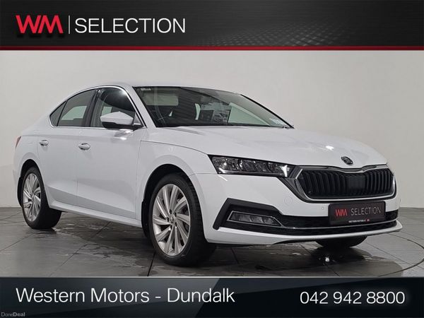 Skoda Octavia Saloon, Petrol Hybrid, 2024, White