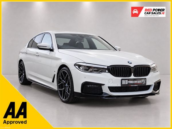 BMW 5-Series Saloon, Petrol Hybrid, 2019, White