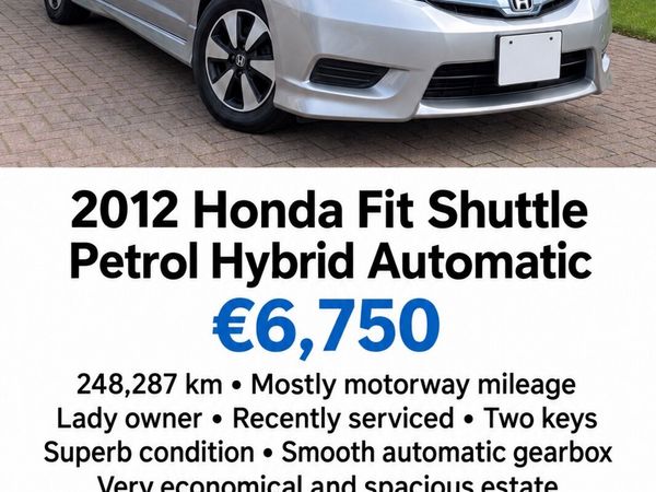 Honda Fit Estate, Petrol Hybrid, 2012, Silver