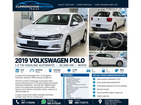 Volkswagen Polo Hatchback, Petrol, 2019, White