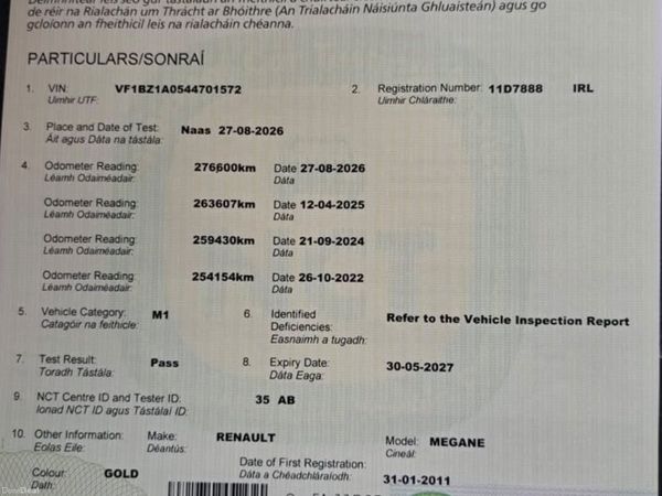 Renault Megane Hatchback, Diesel, 2011, Gold