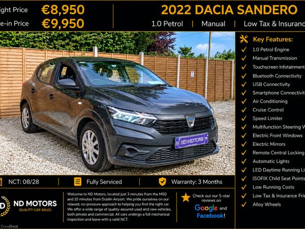 Dacia Sandero Hatchback, Petrol, 2022, Grey