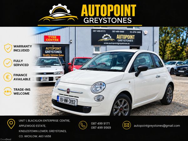 Fiat 500 Hatchback, Petrol, 2015, White