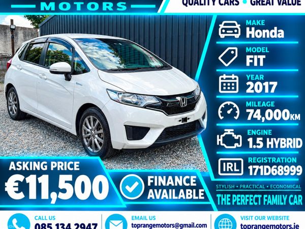 Honda Fit Hatchback, Petrol Hybrid, 2017, White