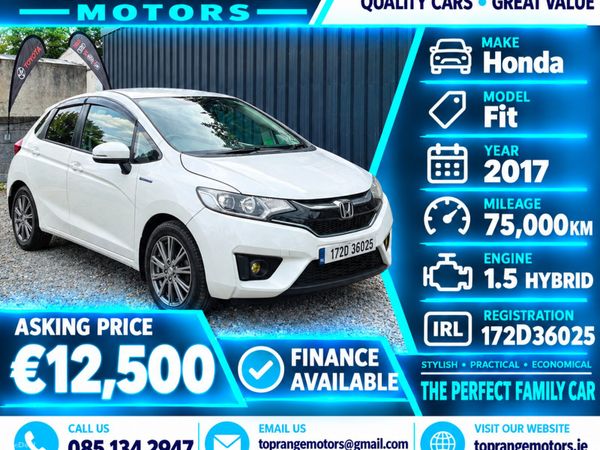 Honda Fit Hatchback, Petrol Hybrid, 2017, White