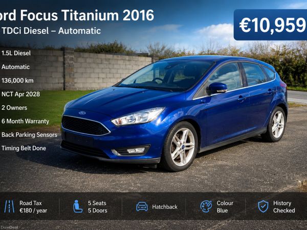 Ford Focus Hatchback, Diesel, 2016, Blue