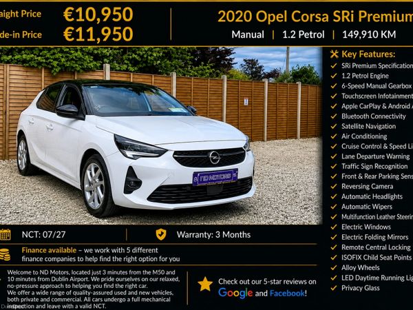 Opel Corsa Hatchback, Petrol, 2020, White