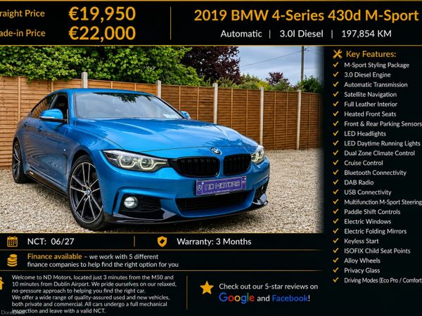 BMW 4-Series Coupe, Diesel, 2019, Blue