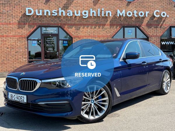 BMW 5-Series Saloon, Petrol Plug-in Hybrid, 2018, Blue
