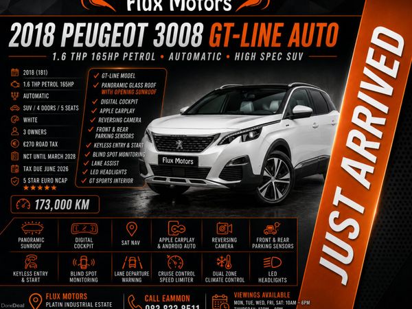 Peugeot 3008 MPV, Petrol, 2018, White