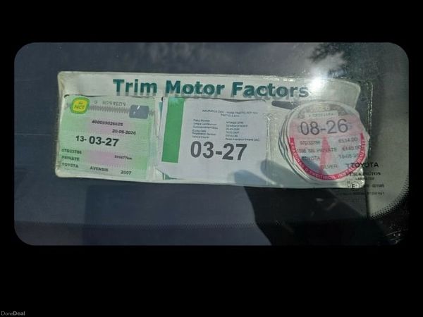 Toyota Avensis Saloon, Petrol, 2007, Silver