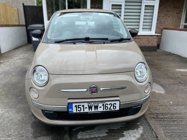 Fiat 500 Hatchback, Petrol, 2015, Beige