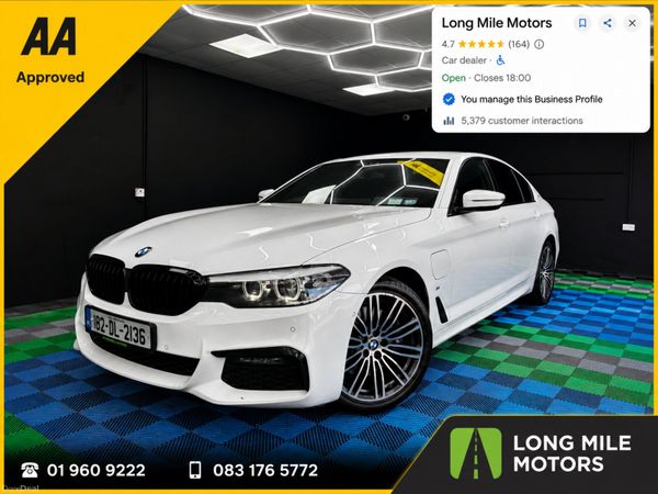 BMW 5-Series Saloon, Petrol Plug-in Hybrid, 2018, White