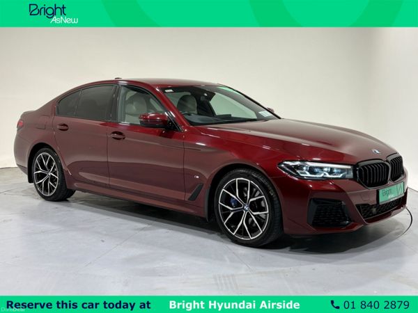 BMW 5-Series Saloon, Petrol Plug-in Hybrid, 2021, Red