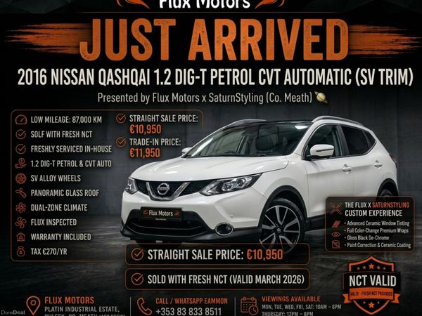 Nissan Qashqai Hatchback, Petrol, 2016, White