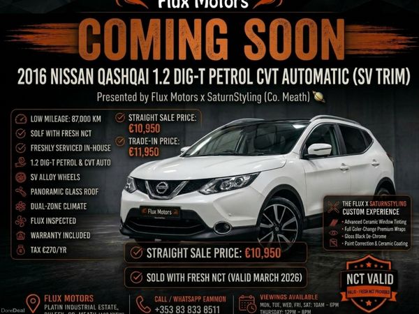 Nissan Qashqai Hatchback, Petrol, 2016, White