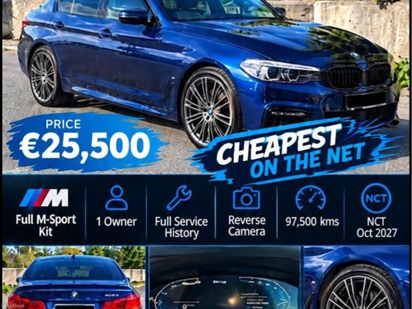 BMW 5-Series Saloon, Petrol Plug-in Hybrid, 2019, Blue
