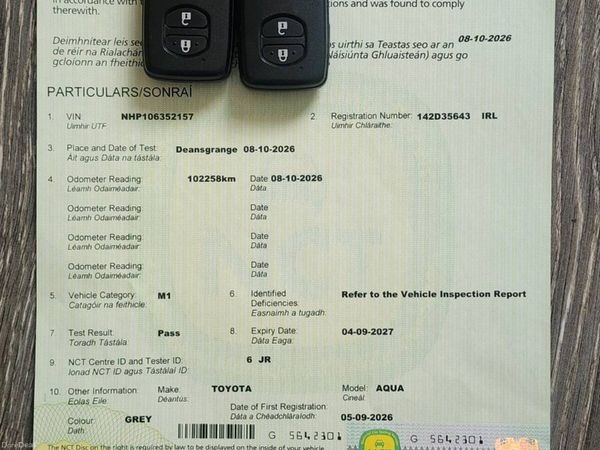Toyota Aqua Hatchback, Petrol Hybrid, 2014, Grey