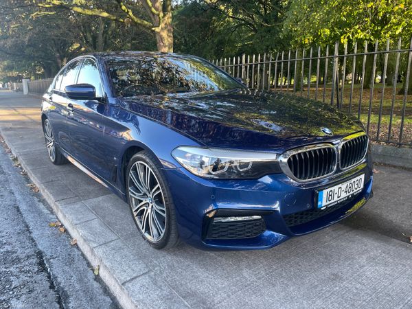 BMW 5-Series Saloon, Petrol Plug-in Hybrid, 2018, Blue