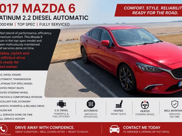 Mazda Mazda6 Saloon, Diesel, 2017, Red