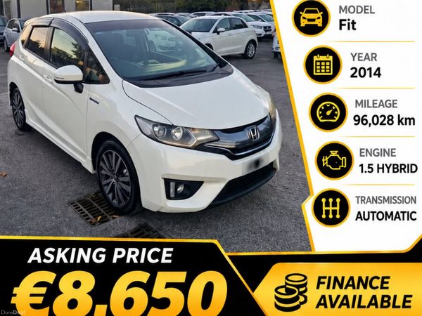 Honda Fit Hatchback, Petrol Hybrid, 2014, White