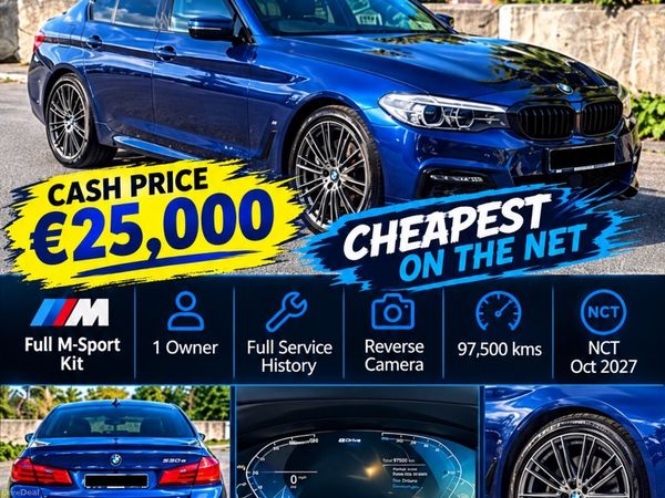 BMW 5-Series Saloon, Petrol Plug-in Hybrid, 2019, Blue