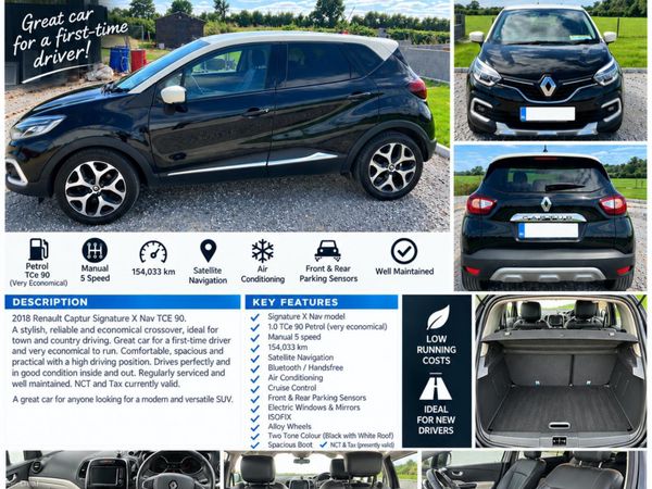 Renault Captur Hatchback, Petrol, 2018, Black