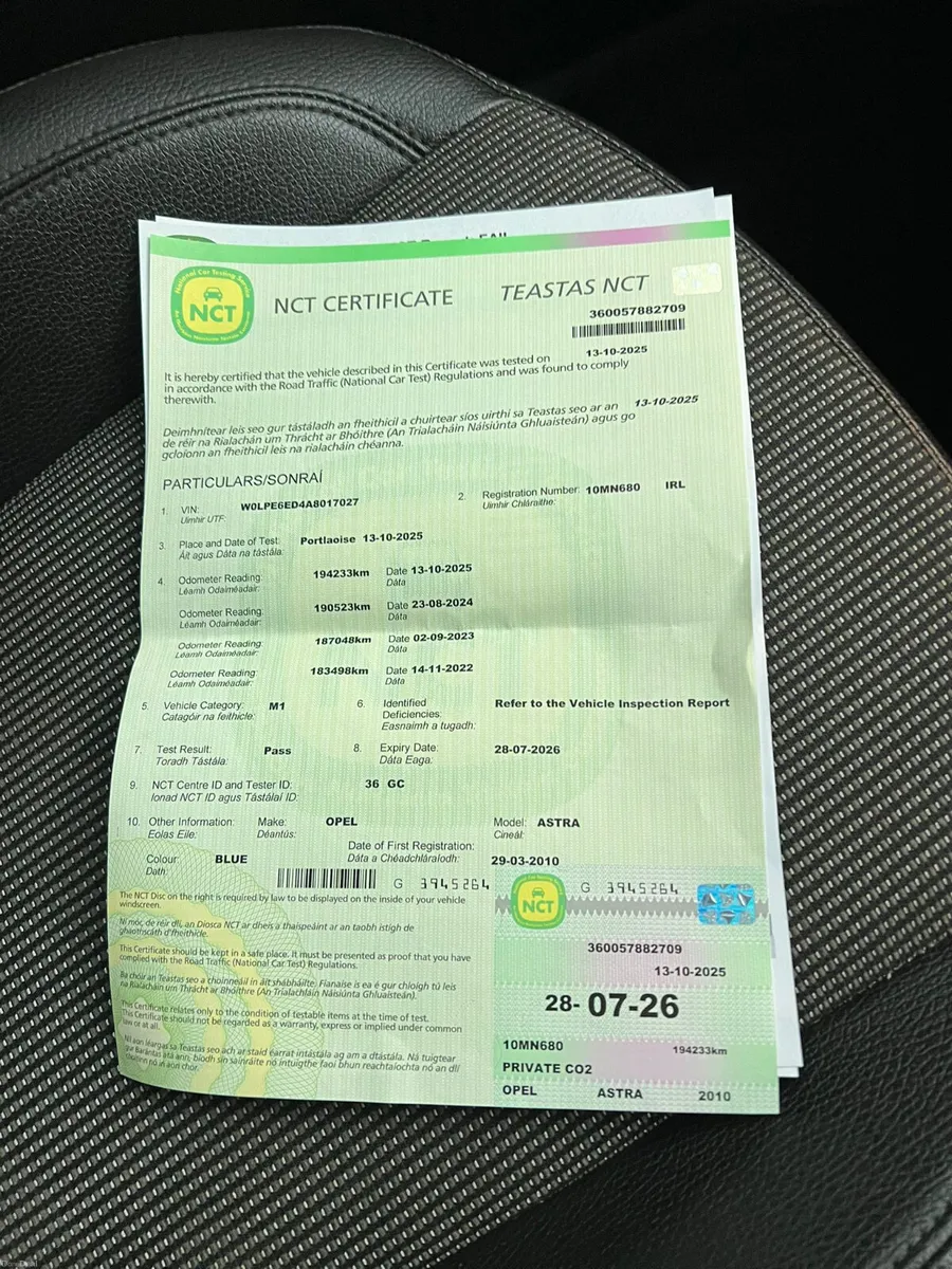 Opel Astra 2010 1.6 Petrol new nct 8/26 - Image 3