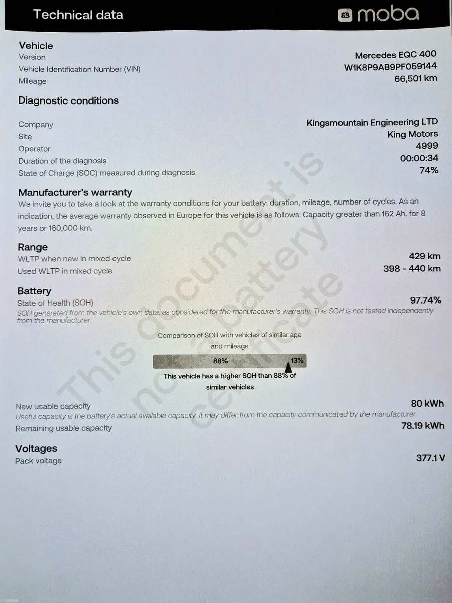 Mercedes-Benz EQC 400 / AMG 2023 /HIGH 97.74% SOH - Image 4