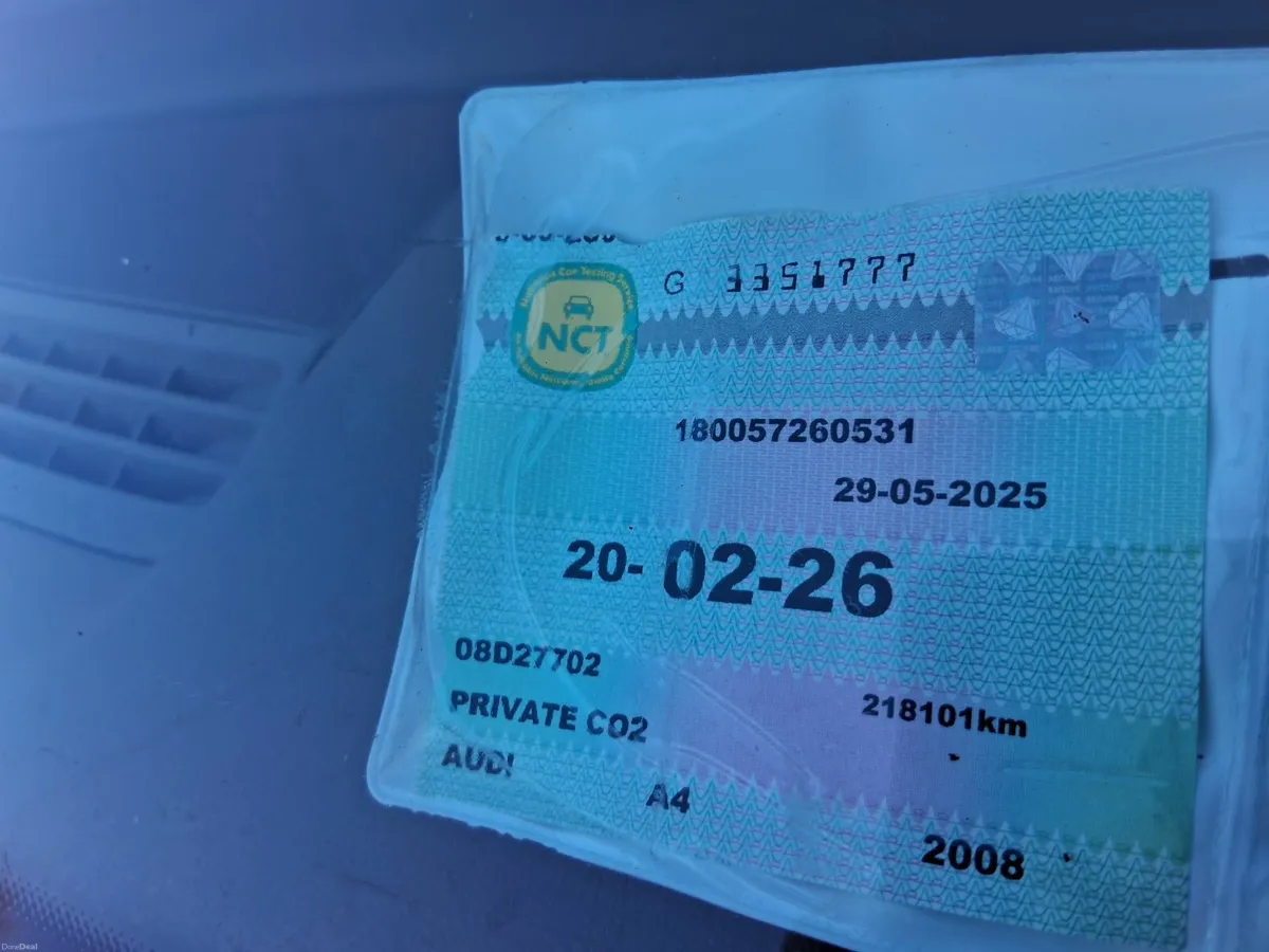 Audi A4 2008 . Only 3k km done since the last nct - Image 3