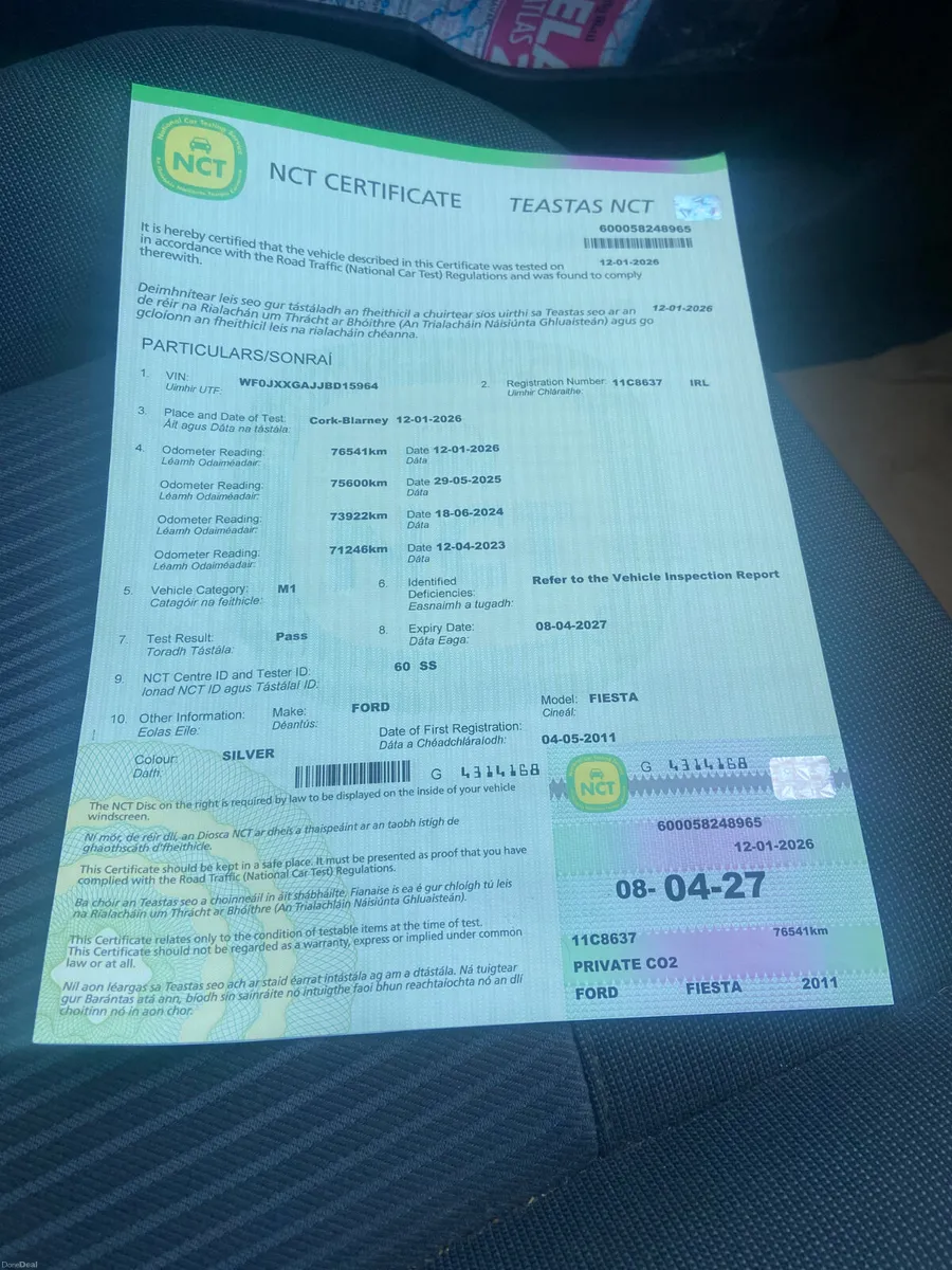 Ford Fiesta 2011. Nct 04/27SOLD - Image 2