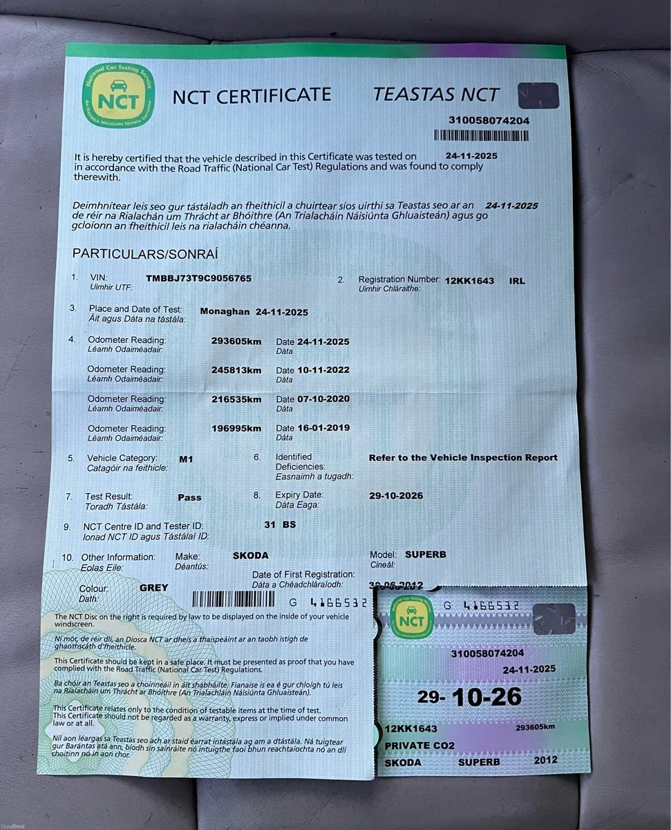 2012 Skoda Superb 1.6 Diesel New NCT 11/26 - Image 3