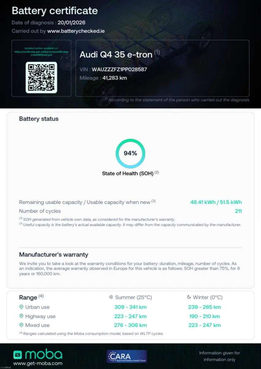 Audi Q4 E-Tron 94% Battery Health - Image 2