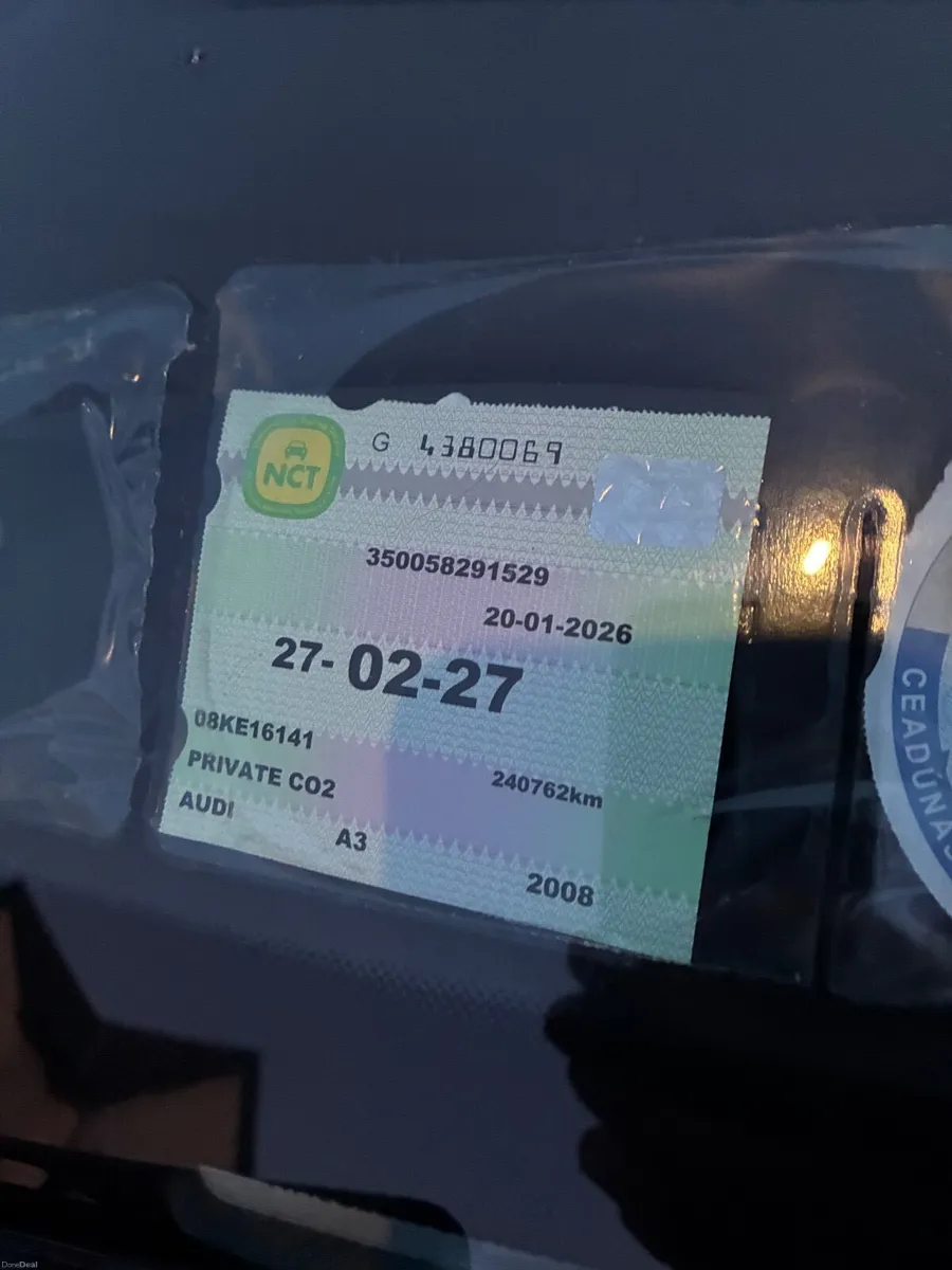 New NCT 27/02/27 Audi A3 2008 1.9L TDI - Image 2