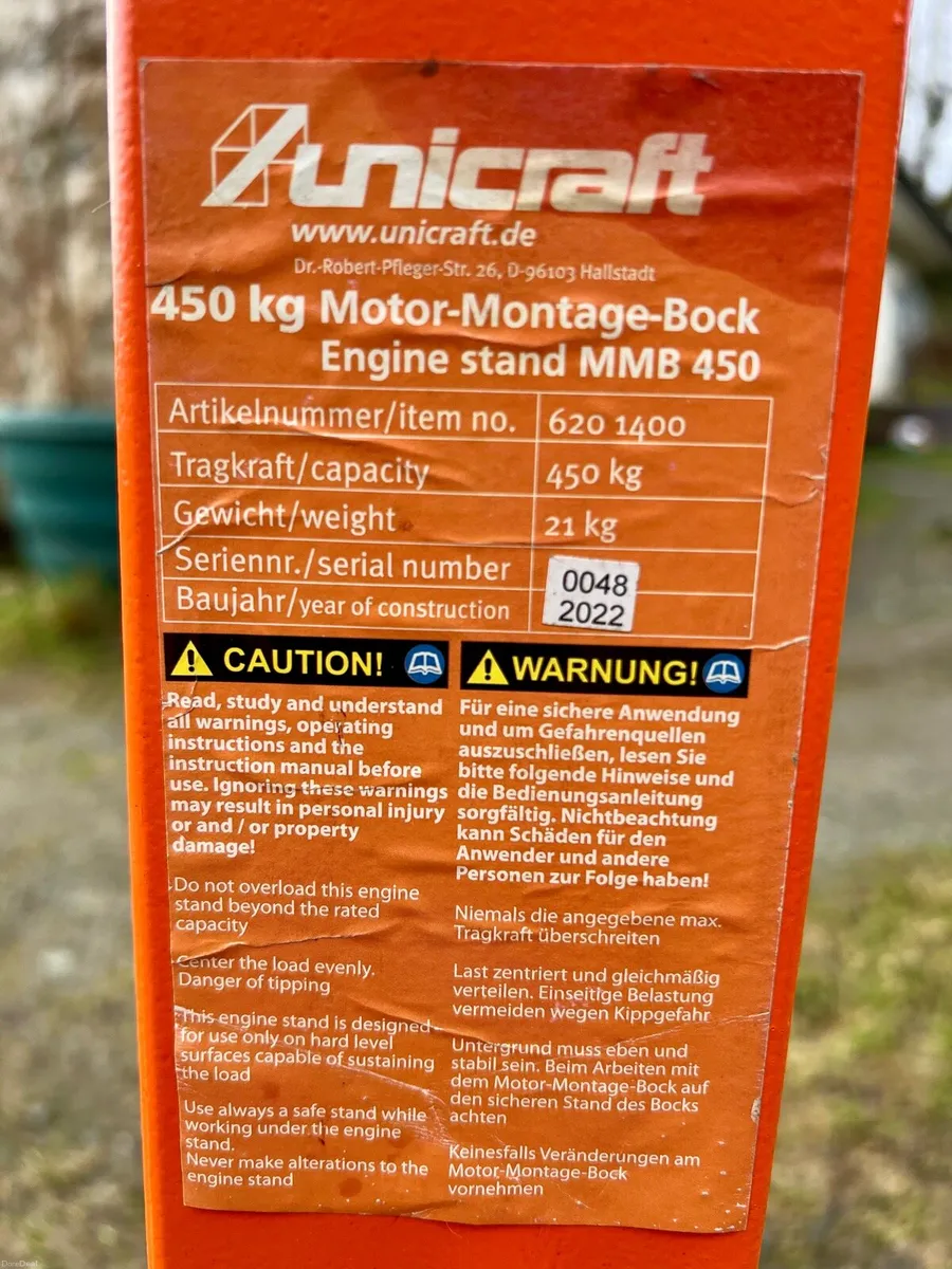 Car Engine Stand/Cradle 450kg - vgc - Image 3