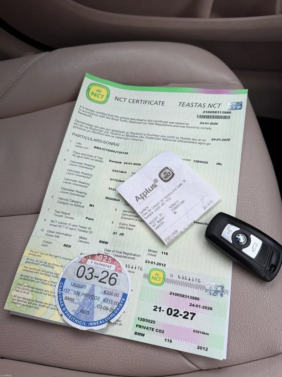 12 bmw 116D only 62k kms 2.0diesel fresh nct 2/27 - Image 3