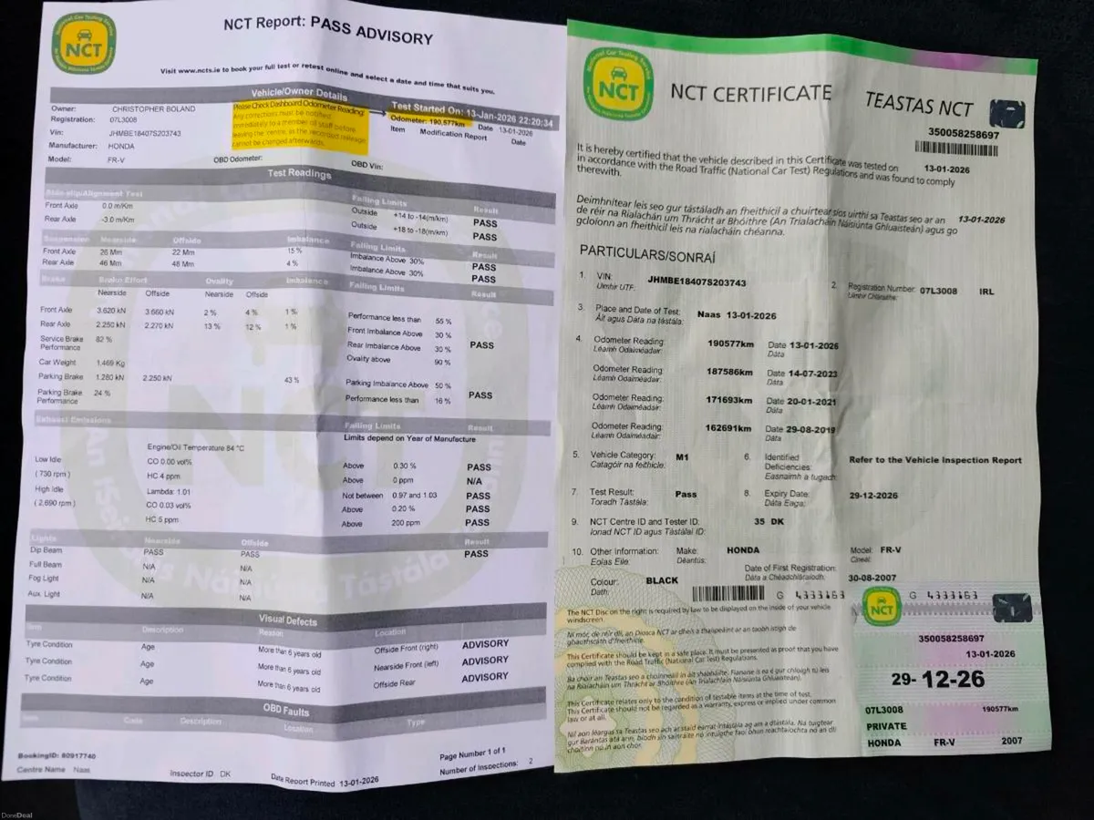 Automatic 6 seater NCT 12/26 07 Honda FRV 1.8 SE - Image 4