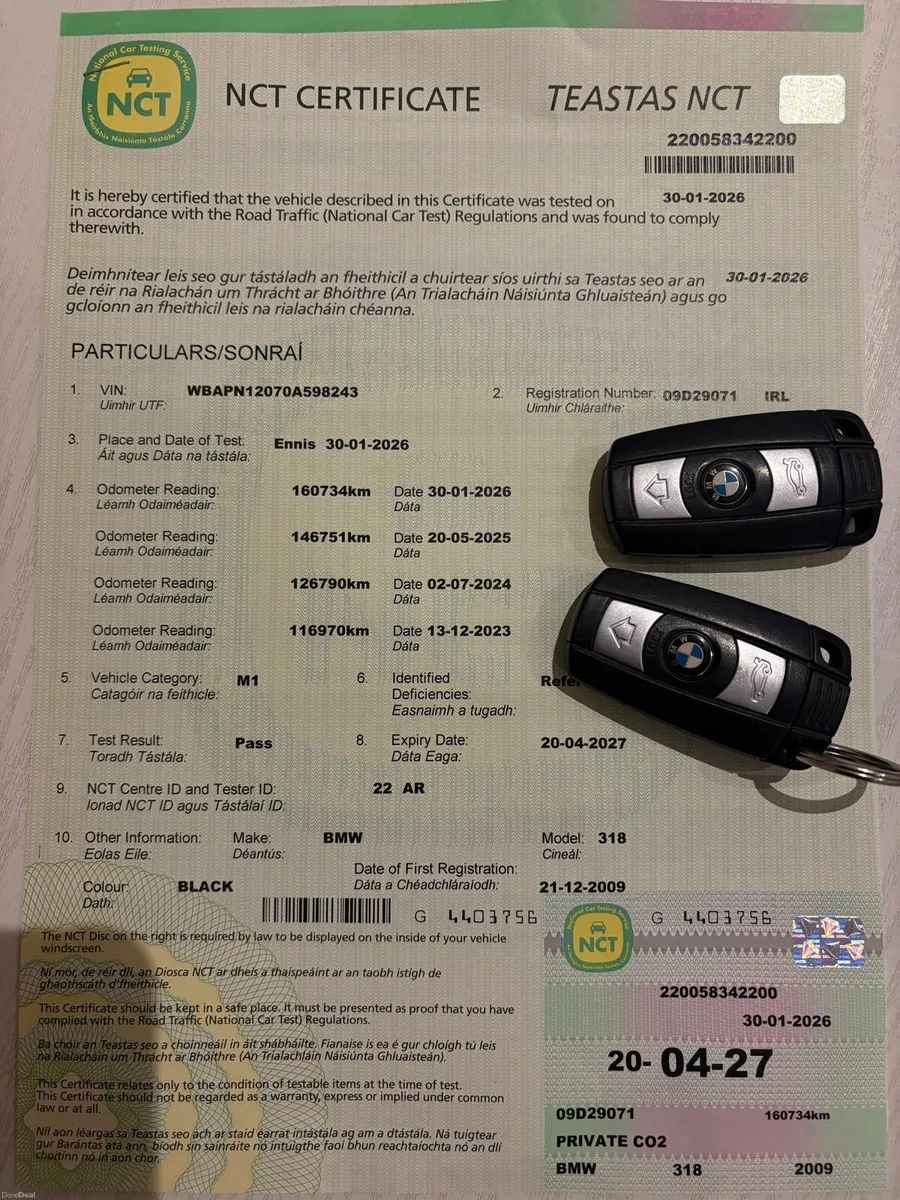 BMW 318d Automatic Low Mileage and long NCT - Image 1